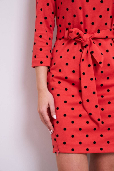 Платье из трикотажа с съемным поясом для демисезона Stilville 1689 розовый - фото 4