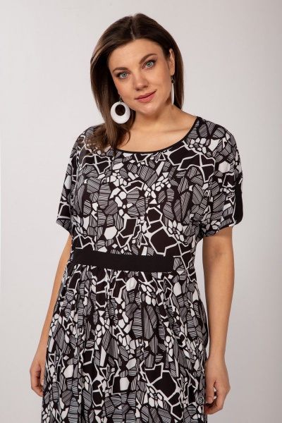 Платье летнее шелковое с принтом и складками TrikoTex Stil 0921 - фото 2