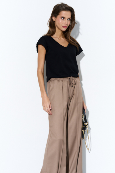 Демисезонный черный джемпер из трикотажной хлопковой ткани Luitui R5023 черный - фото 1