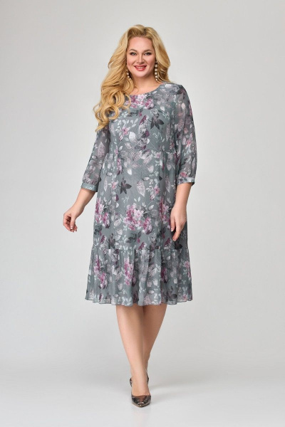 Платье из шифона с оборкой по низу и рукавом 3/4 Slaviaelit 450 - фото 2