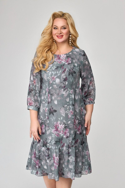 Платье из шифона с оборкой по низу и рукавом 3/4 Slaviaelit 450 - фото 1