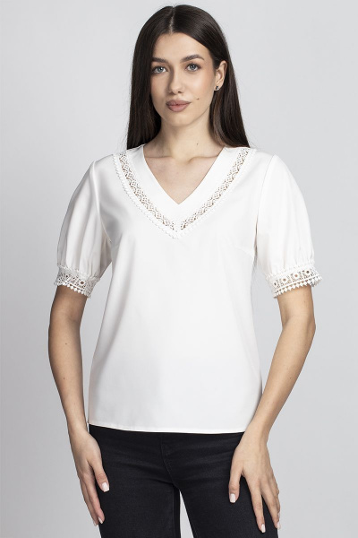 Блуза женская полуприлегающего силуэта. VIZAVI 686 молочный - фото 4