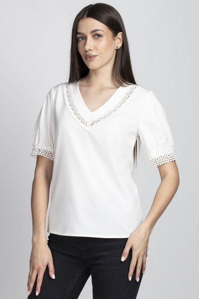 Блуза женская полуприлегающего силуэта. VIZAVI 686 молочный - фото 1