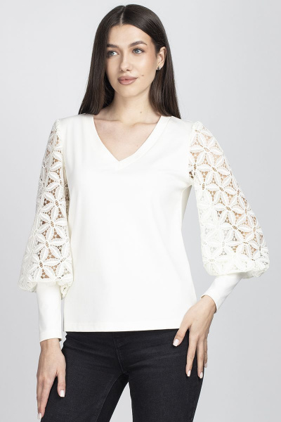 Блуза женская полуприлегающего силуэта VIZAVI 687 молочный - фото 3