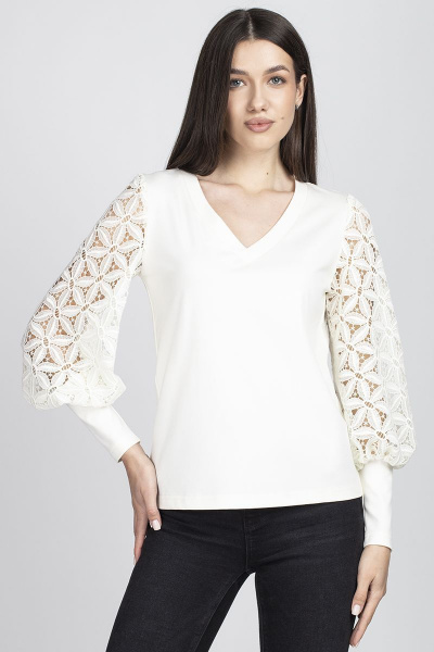 Блуза женская полуприлегающего силуэта VIZAVI 687 молочный - фото 2