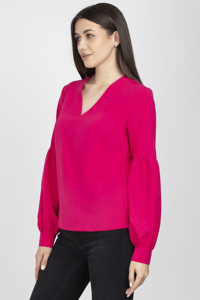 Блуза женская делового стиля, прямого силуэта. VIZAVI 699 фуксия - фото 5