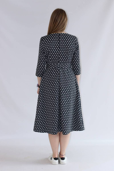 Платье на каждый день с карманами и рельефами Mita ЖМ1161 горох - фото 3