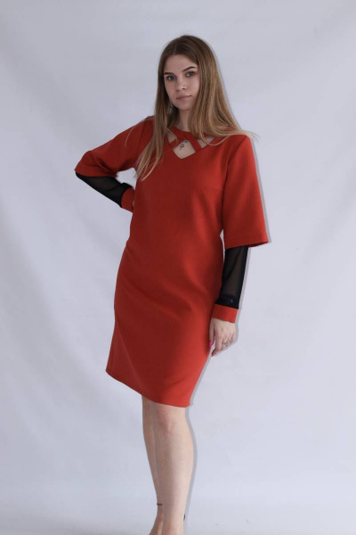 Платье прямого силуэта из текстиля с рукавом двойным Mita ЖМ1164 - фото 1