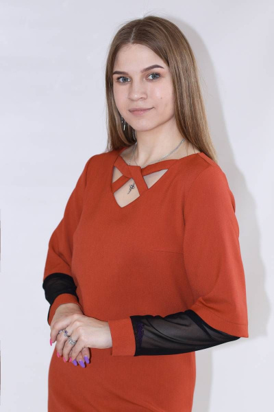 Платье прямого силуэта из текстиля с рукавом двойным Mita ЖМ1164 - фото 2