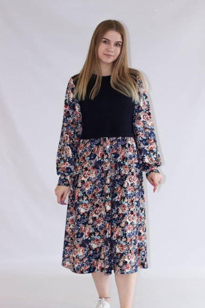 Платье с расклешенной юбкой и пышным рукавом Mita ЖМ1165 - фото 1