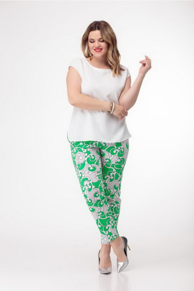 Зеленые зауженные брюки из хлопка со вставками Djerza 072 зеленый - фото 2