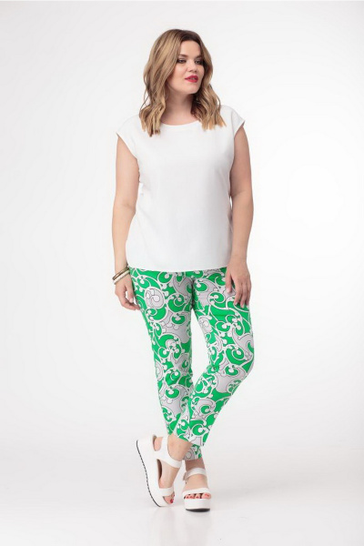 Зеленые зауженные брюки из хлопка со вставками Djerza 072 зеленый - фото 7