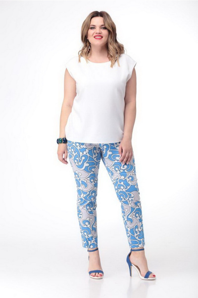 Голубые зауженные брюки из хлопка с карманами Djerza 072 голубой - фото 3