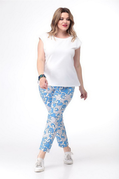 Голубые зауженные брюки из хлопка с карманами Djerza 072 голубой - фото 4