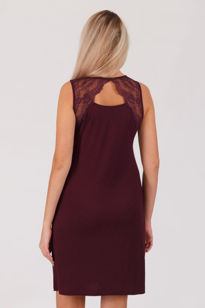 Домашняя красная сорочка из вискозы и трикотажа Belarusachka С5844В/2 спелая_вишня - фото 3