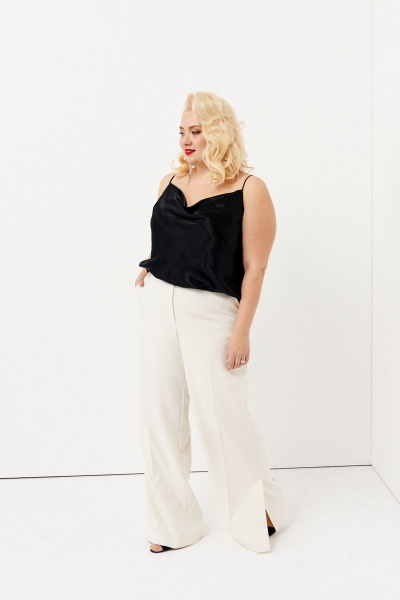 Черное платье-футляр из вискозы с V-образным вырезом Ketty К-03340 черный - фото 1