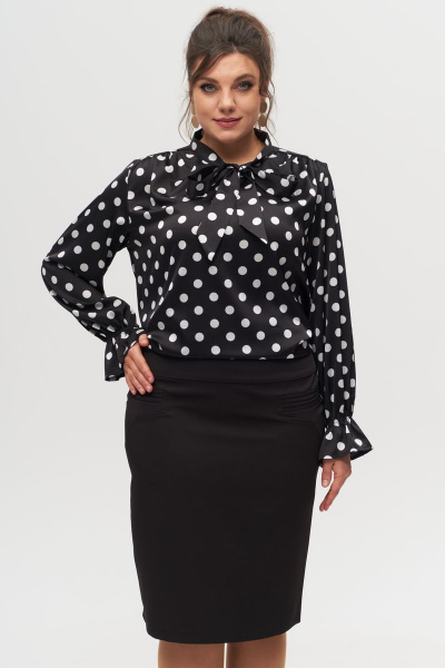 Черная юбка-карандаш длиной до колена Anelli 757 черный - фото 2