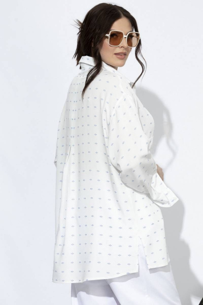 Рубашка летняя из вискозы для летних образов SOVA 11100 молочный_дизайн - фото 10