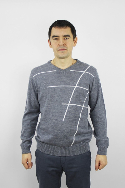 Джемпер с обтягивающим силуэтом из трикотажа с V-образным вырезом Полесье С5629-20 0С8583-Д43 170,176 туча - фото 1