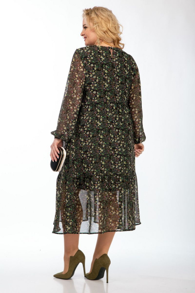 Платье Michel chic 2117 черный-зеленый - фото 3