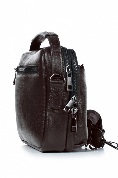 Классическая коричневая кожаная сумка на два отделения Galanteya 28422.23с26к45 коричневый - фото 4