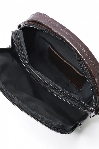 Классическая коричневая кожаная сумка на два отделения Galanteya 28422.23с26к45 коричневый - фото 5