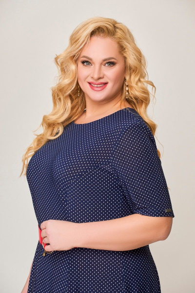 Платье Swallow 356.1 синий_в_белый_горошек - фото 10