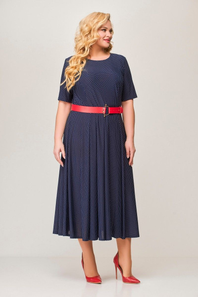 Платье Swallow 356.1 синий_в_белый_горошек - фото 8