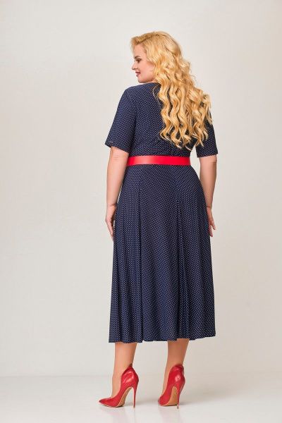 Платье Swallow 356.1 синий_в_белый_горошек - фото 9