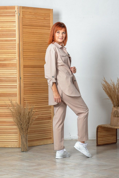 Брюки, рубашка Соджи 541/555 бежевый - фото 3