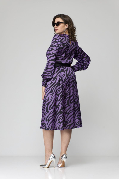 Платье расклешенное с бантовой складкой и резинкой по талии Орхидея 1235 - фото 2