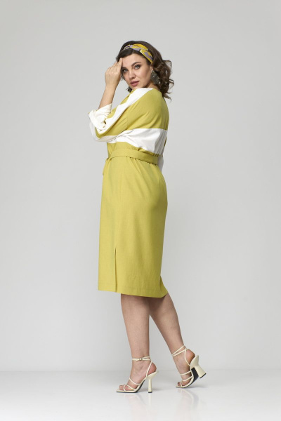 Платье с разрезами и аппликациями на кокетке из текстиля Орхидея 1252 - фото 7