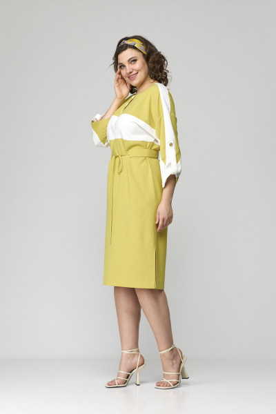 Платье с разрезами и аппликациями на кокетке из текстиля Орхидея 1252 - фото 5