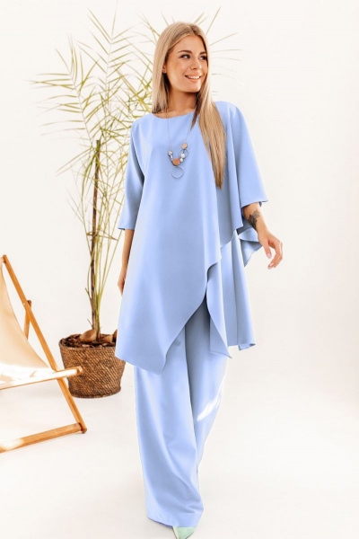 Блуза, брюки Ambera Style 2016 голубой - фото 1