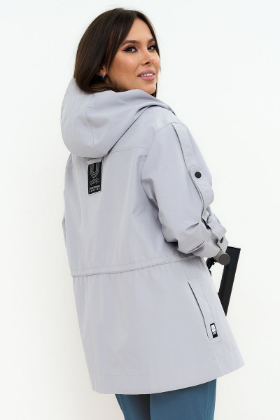 Классическая демисезонная куртка свободного кроя Магия моды 2221 серый - фото 4