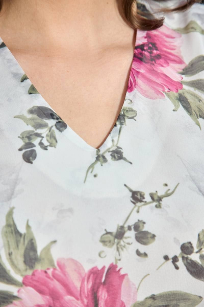 Платье свободного кроя с разрезом и сборками Moda Versal П2387 молоко - фото 9