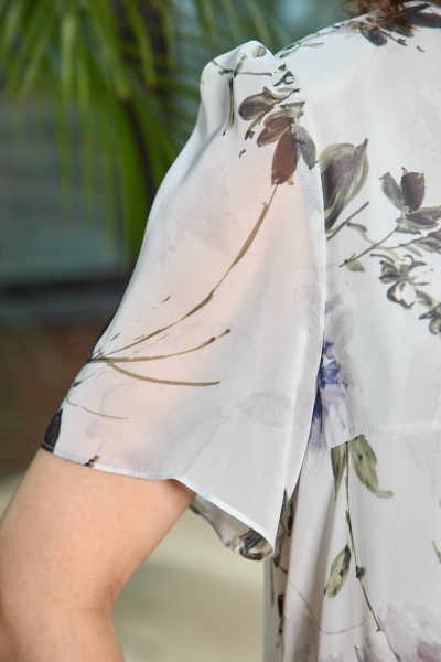 Платье свободного кроя с разрезом и сборками Moda Versal П2387 молоко - фото 8