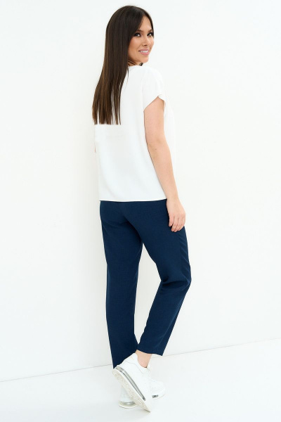 Блуза, брюки, кардиган Магия моды 2219 синий_белый - фото 6