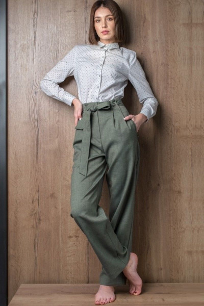 Брюки Individual design 20202 оливковый - фото 2