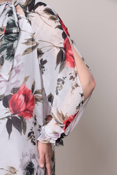 Платье Moda Versal П2397 молочный+коралл - фото 5