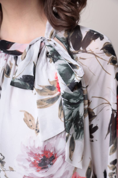 Платье Moda Versal П2397 молочный+коралл - фото 4