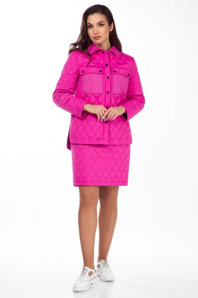 Розовый демисезонный костюм 2-ка из плащёвой ткани с карманами БагираАнТа 856/1 - фото 2