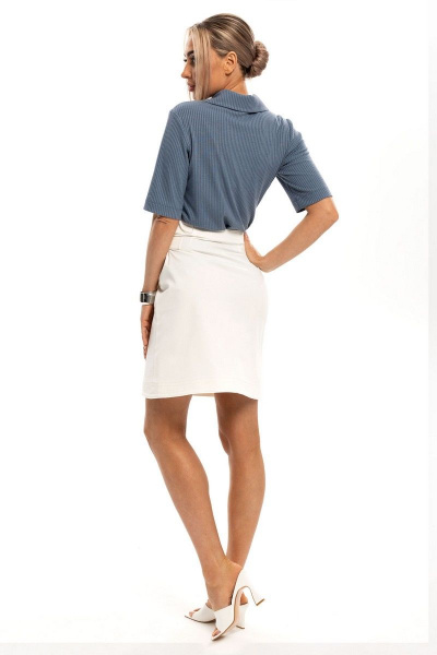 Блуза и юбка из хлопка с асимметричным кроем Golden Valley 6539 голубой_с_молочным - фото 3