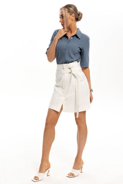 Блуза и юбка из хлопка с асимметричным кроем Golden Valley 6539 голубой_с_молочным - фото 1