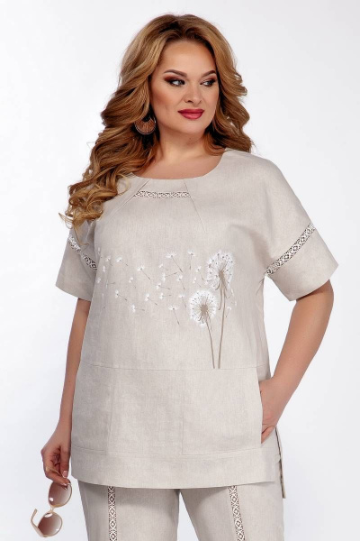Брюки, туника LaKona 11378 льняной_с_одуванчиками- - фото 2