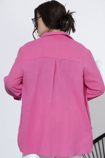 Летняя рубашка из хлопка с манжетой SOVA 11157.1 фуксия - фото 3