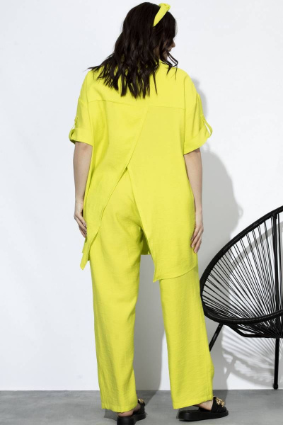 Летний комплект брюки и рубашка из вискозы с комфортом SOVA 11090 лимон - фото 6
