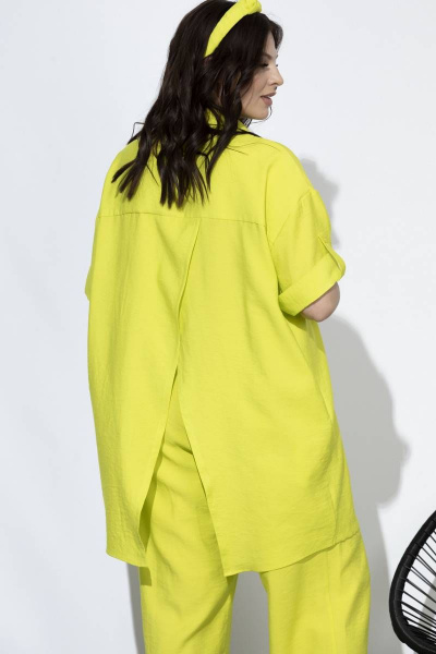 Летний комплект брюки и рубашка из вискозы с комфортом SOVA 11090 лимон - фото 3