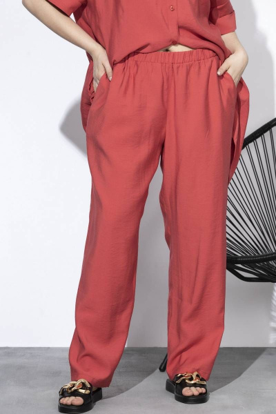 Летние брюки и рубашка из струящейся вискозы SOVA 11090 лосось - фото 4
