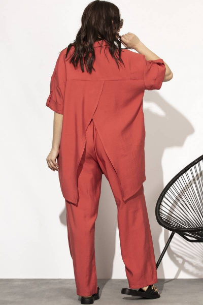 Летние брюки и рубашка из струящейся вискозы SOVA 11090 лосось - фото 10